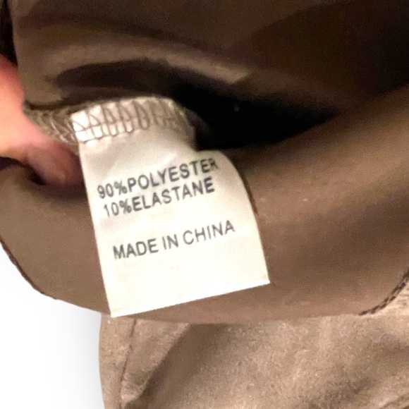 Seek The Label Faux Suede Pencil Front Slit Knee Length Taupe Skirt | Size XS - Picture 5 of 6